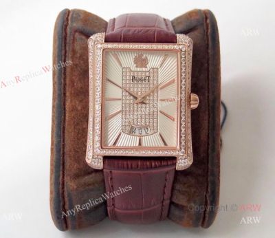 Swiss Replica Mens Piaget Emperador Rose Gold Diamond Watch